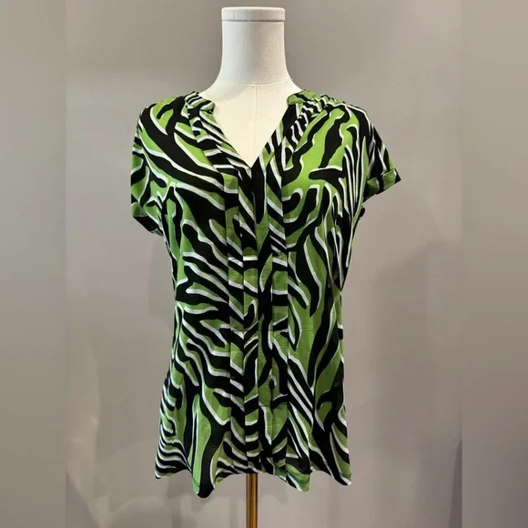 Worthington Green Zebra Print Women's Top - Picture 1 of 3